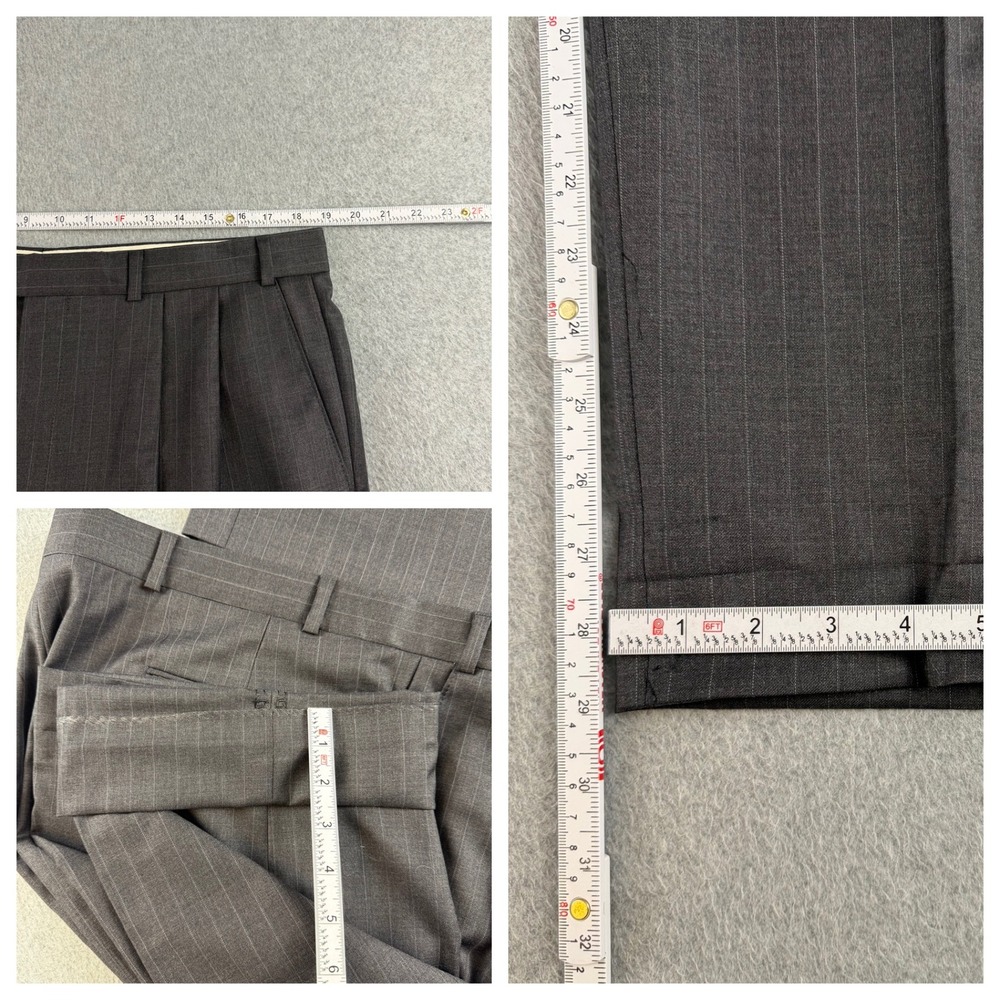 VTG Lauren Ralph Lauren Mens 42S Gray Pinstripe 100% Wool Suit Blazer Pants NOTE - Picture 4 of 16